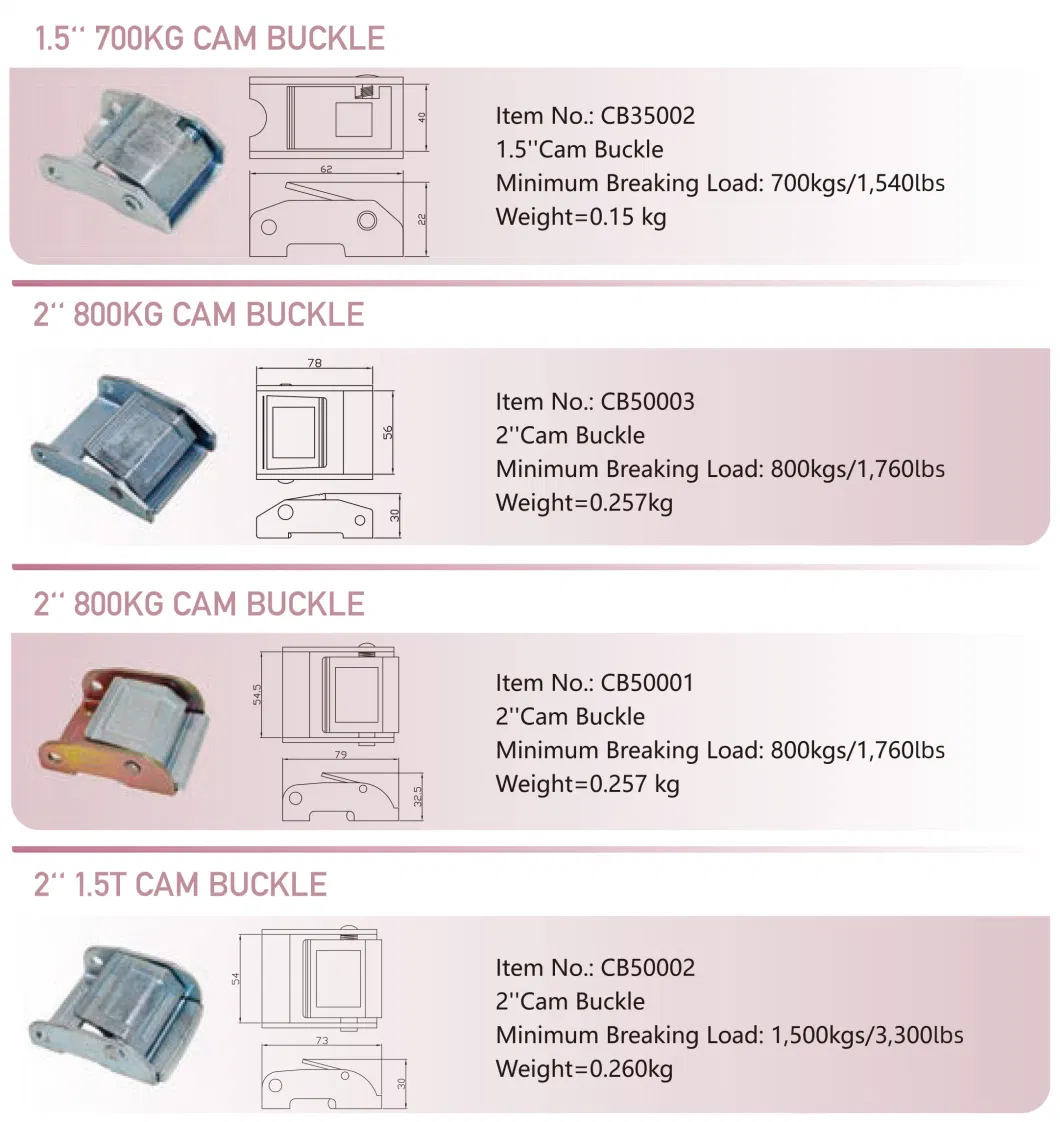 Width 25-100mm Tie Down Aluminum Alloy Lock Buckle